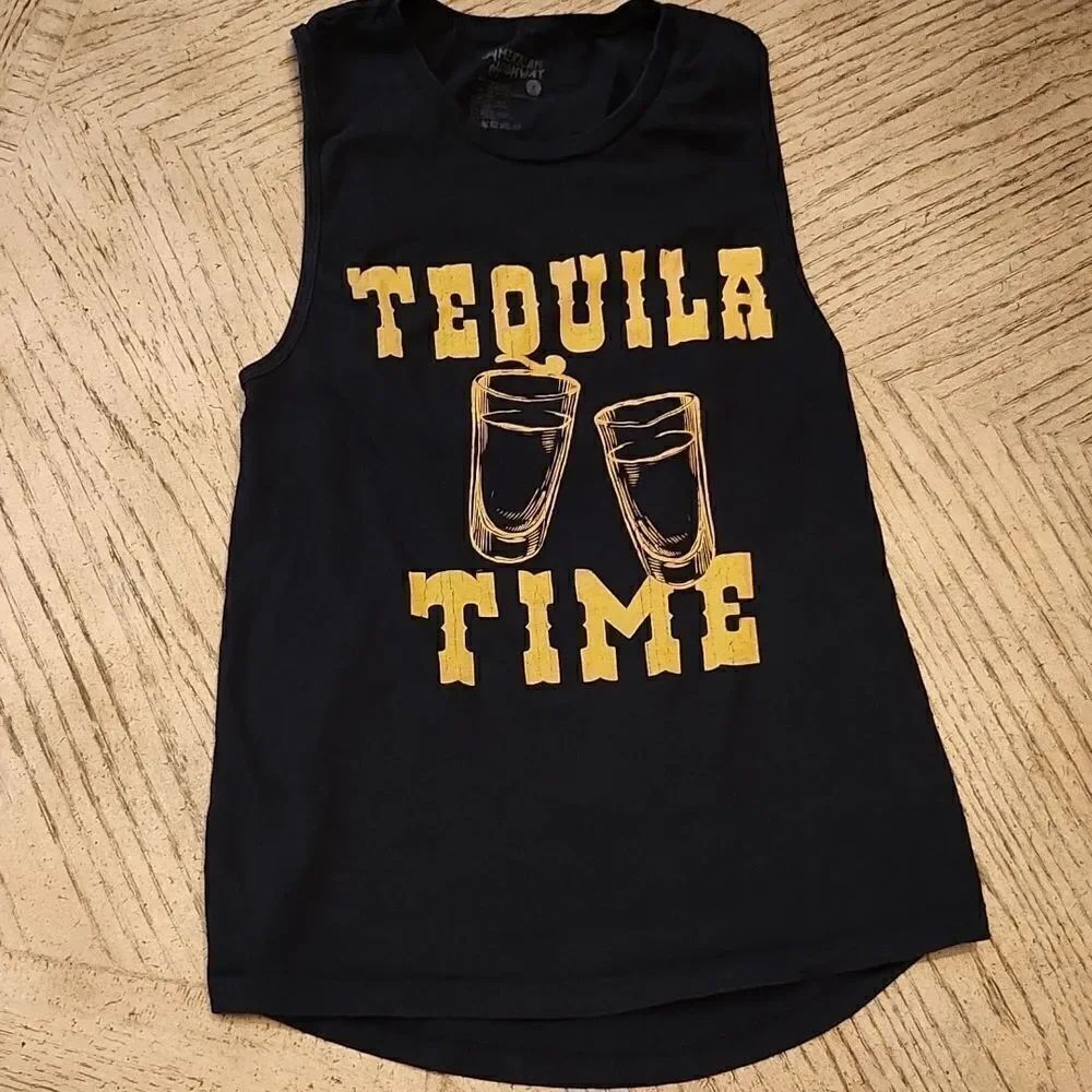 Tequila time tank top muscle top size S American Highway